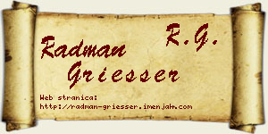 Radman Griesser vizit kartica